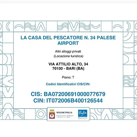 La Casa Del Pescatore N 34 Palese Airport Vakantiehuis